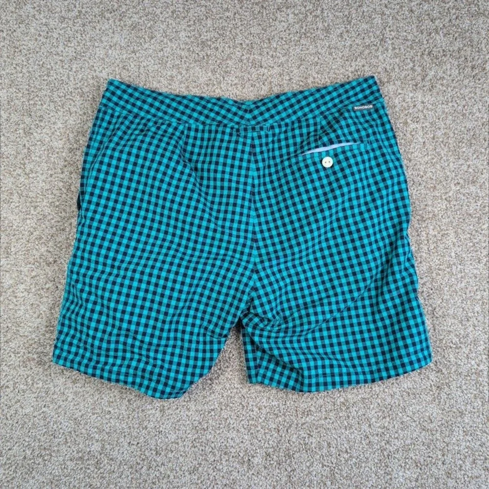 Bonobos Mens Swim‎ Trunks Shorts Blue Black Gingham Plaid 7
